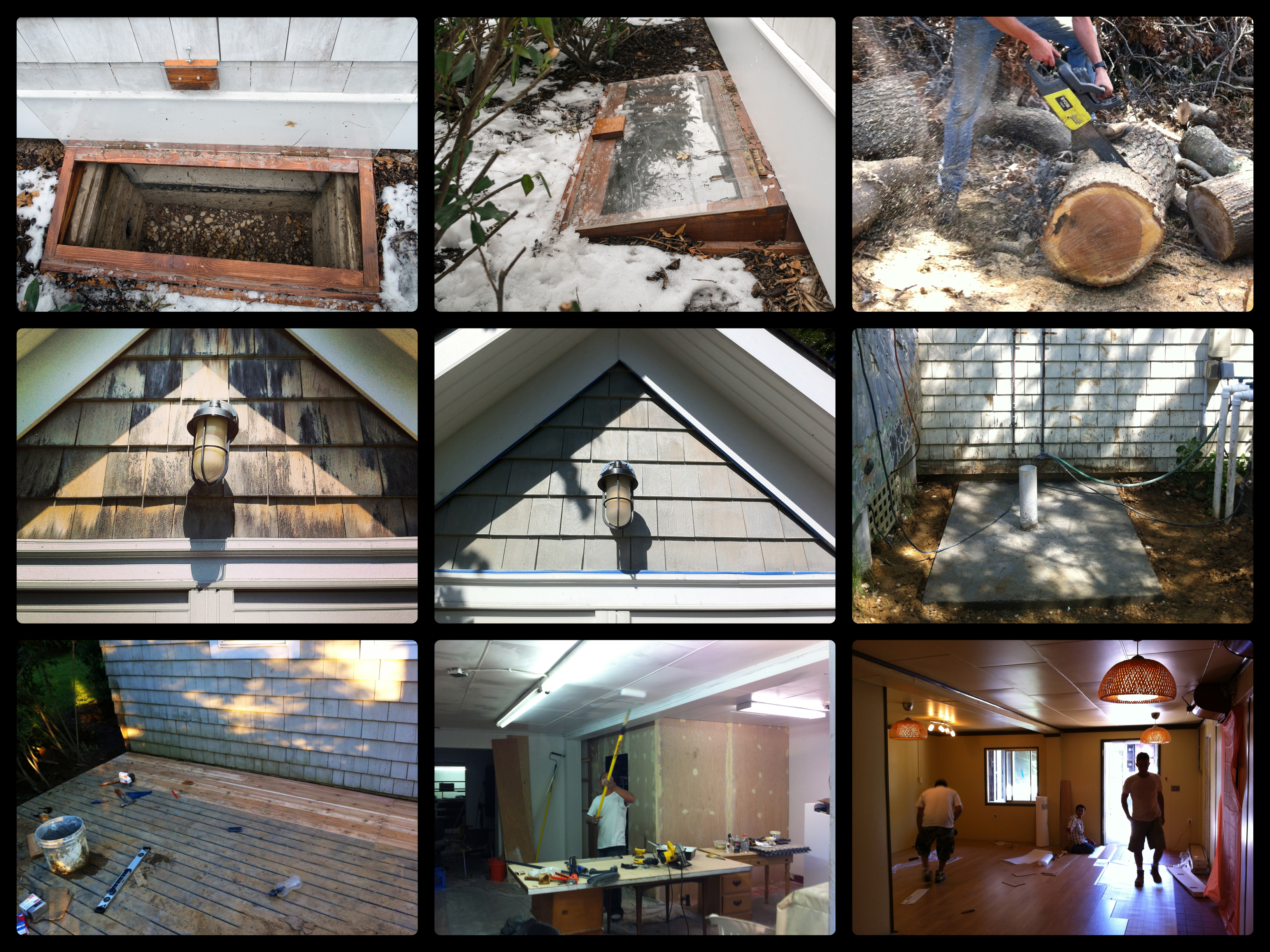 Window Well Covers, Staining, Outdoor Shower, Outdoor Deck & Yoga Room – Shelter Island, NY