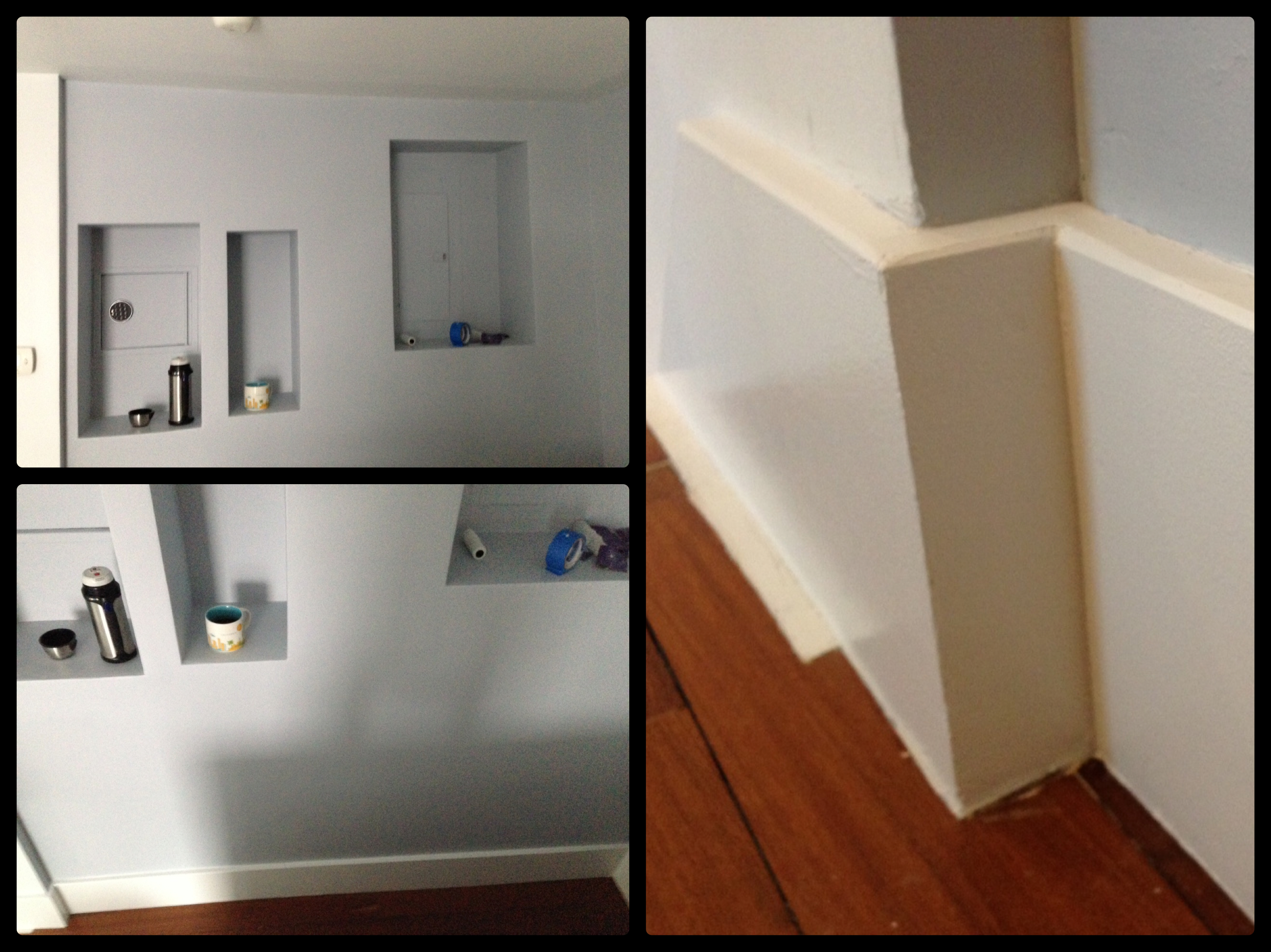 Wall Buildout to create Built-in Shadowboxes & Baseboards – Williamsburg