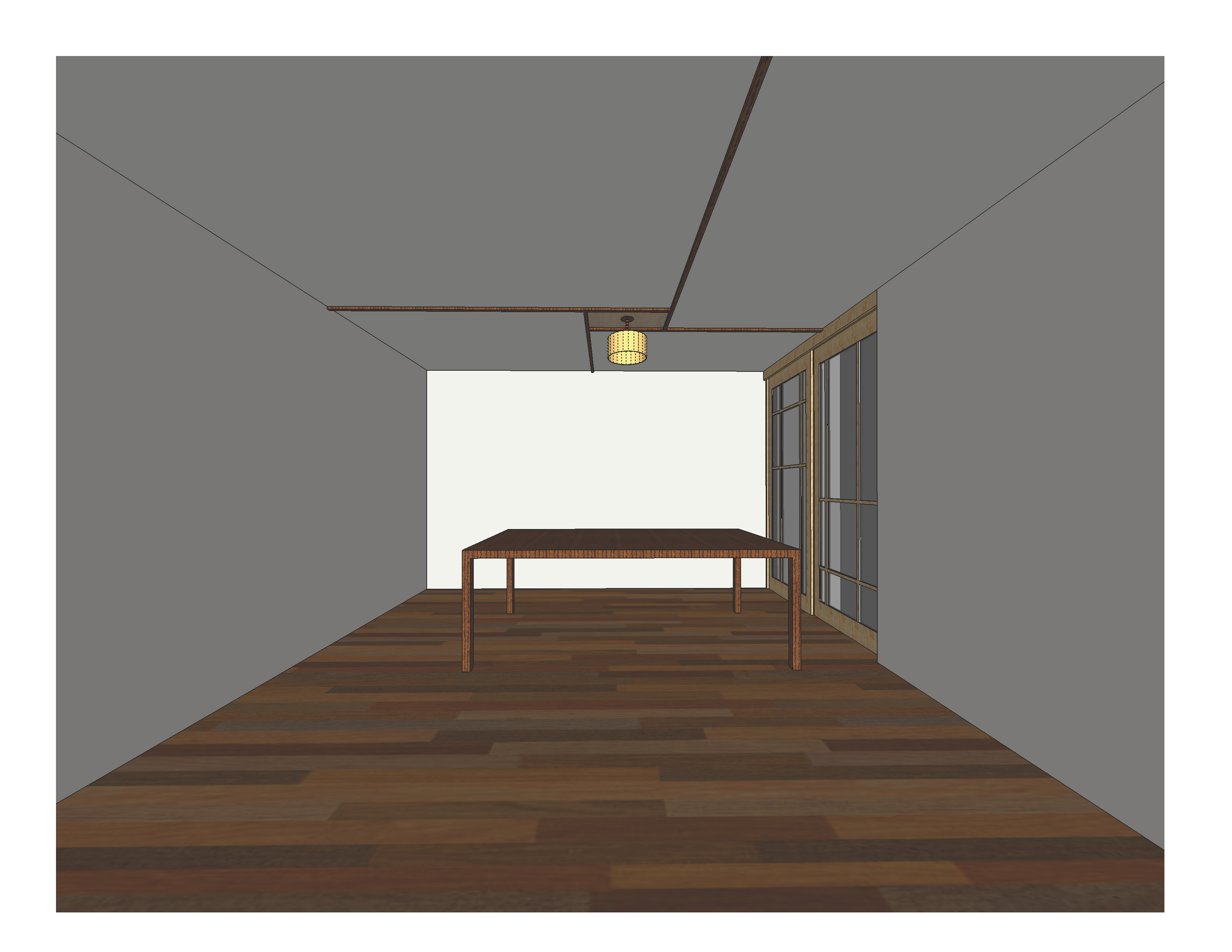 Custom Pine Shoji Sliding Doors with 1/8" Opaque Acrylic Sheet + Cable-concealing Ceiling Molding with Burlap Centerpiece // [KI•NET•IC] NYC