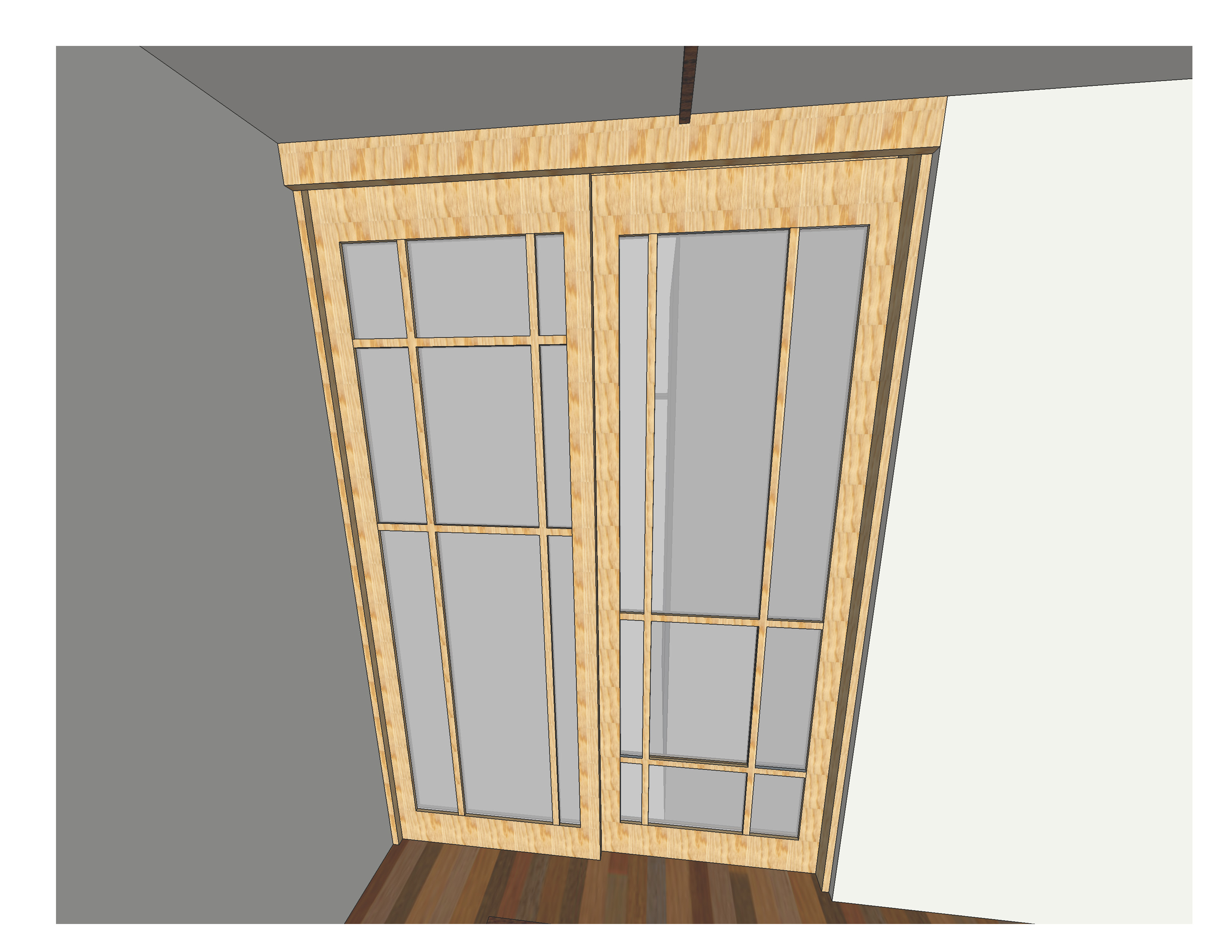 Custom Pine Shoji Sliding Doors with 1/8" Opaque Acrylic Sheet // [KI•NET•IC] NYC